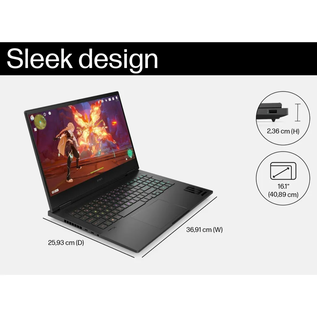 Sleek design โน้ตบุ๊คเกมมิ่ง HP OMEN 16-wf1072TX