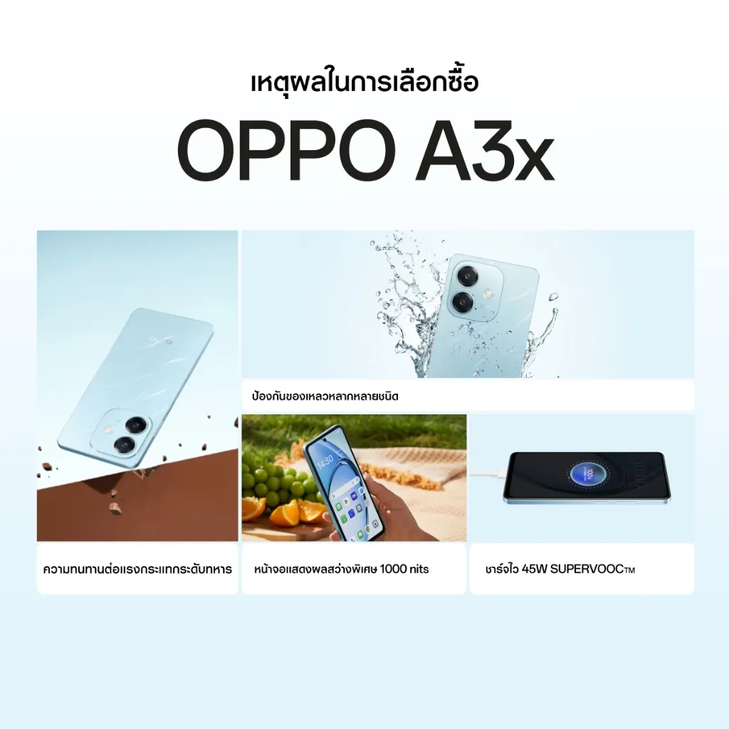 Reasons for purchasing OPPO A3x