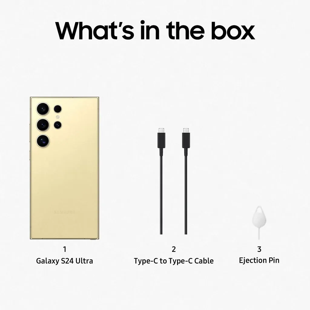 In The Box Samsung Galaxy S24 Ultra Titanium Yellow