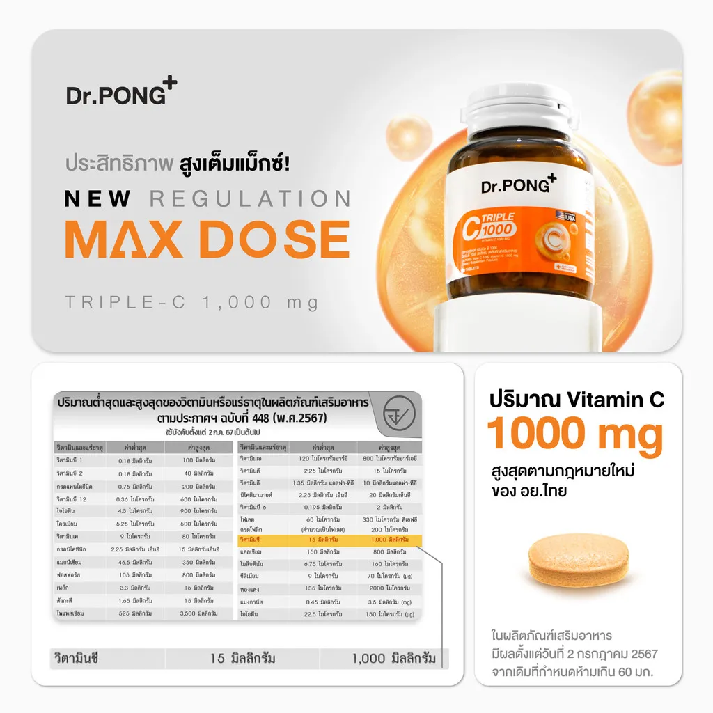 Dr.PONG Triple C 1000 สูตรเต็มแม็กซ์