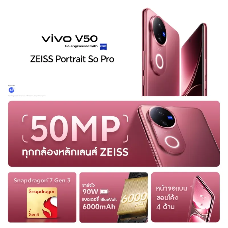 vivo V50 ZEISS Portrait So Pro กล้อง 50MP