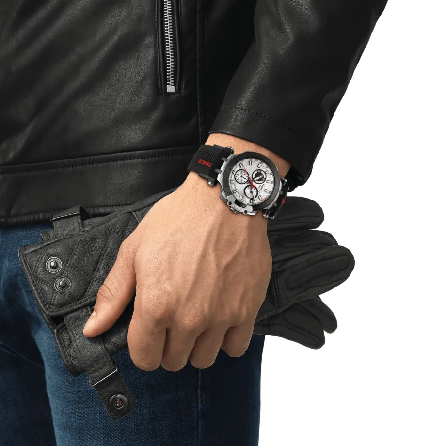 นาฬิกาสปอร์ตโครโนกราฟ Tissot T-Race สีขาว ดำ T1154172701100