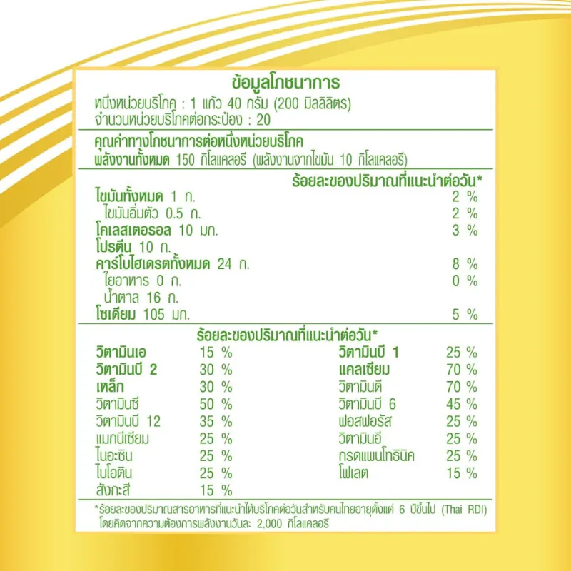 ข้อมูลโภชนาการ (ซื้อ 2 ฟรี 1) Anlene Gold 5