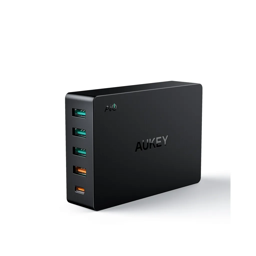 AUKEY PA-Y23 หัวปลั๊กชาร์จเร็ว 5 ช่อง 18W QC 3.0