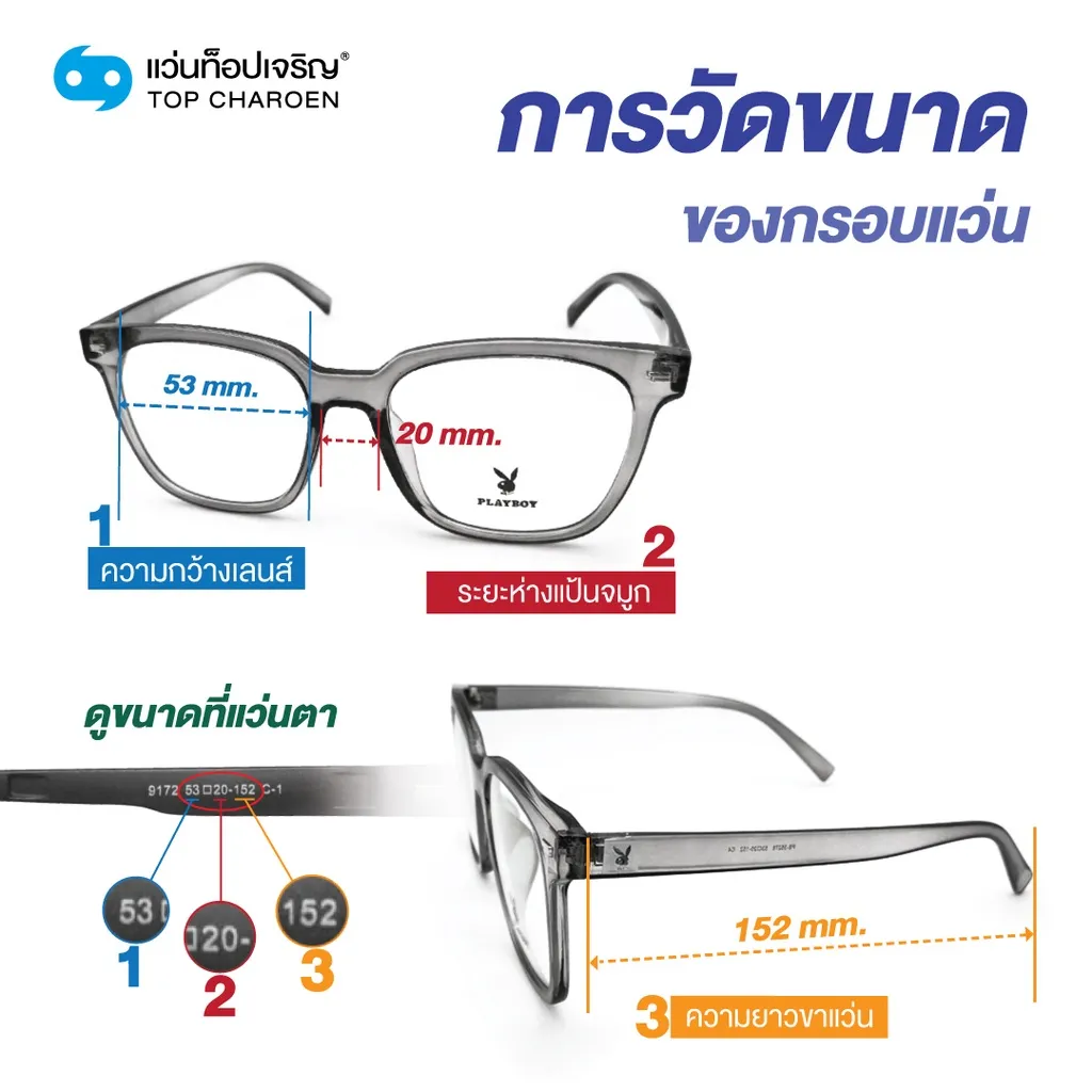 การวัดขนาดของกรอบแว่น