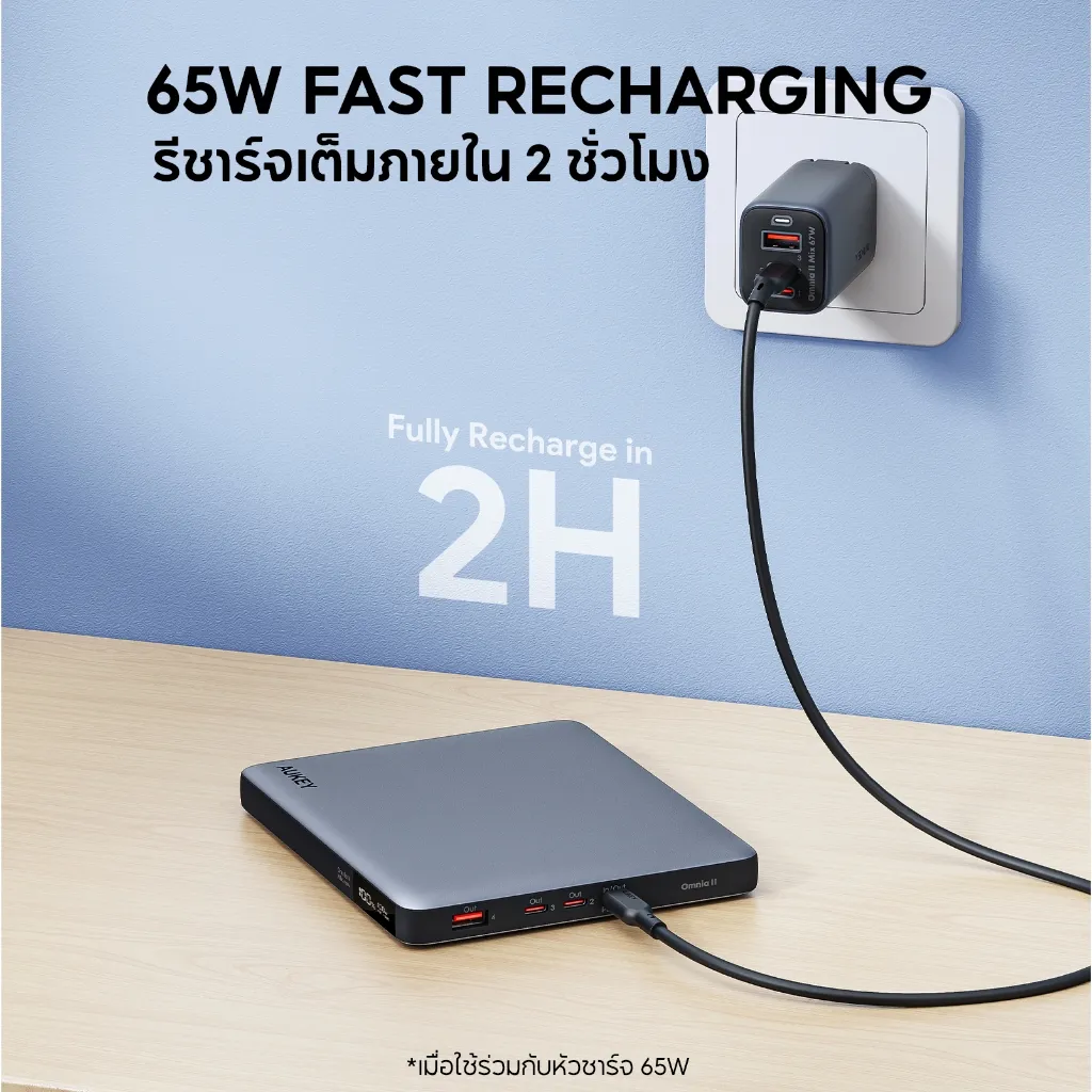 รีชาร์จเต็มภายใน 2 ชั่วโมง