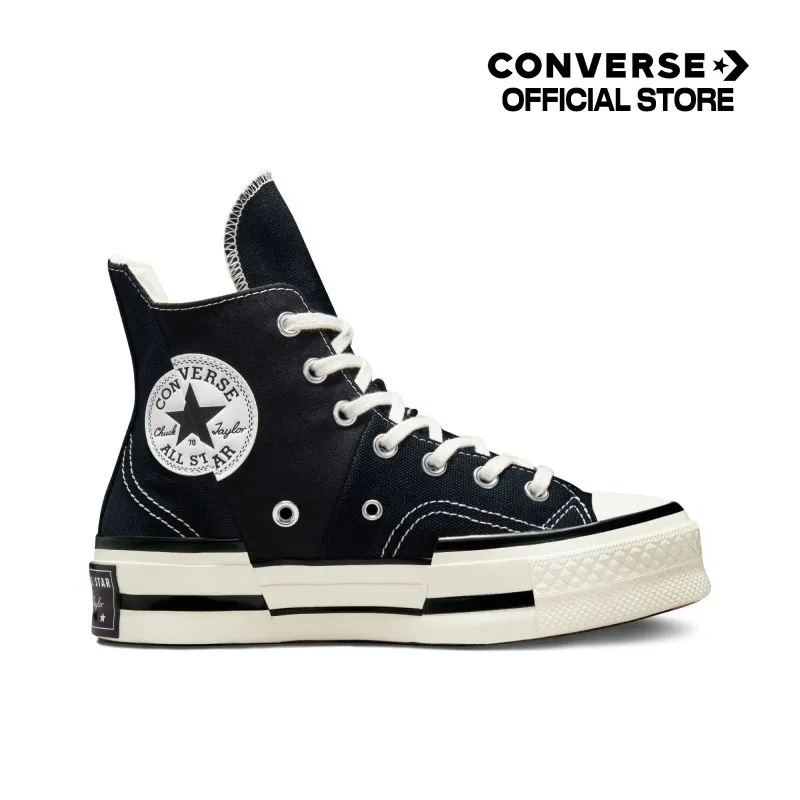 Converse Chuck 70 Plus Hi สีดำ รองเท้าผ้าใบหุ้มข้อดีไซน์แยกส่วน