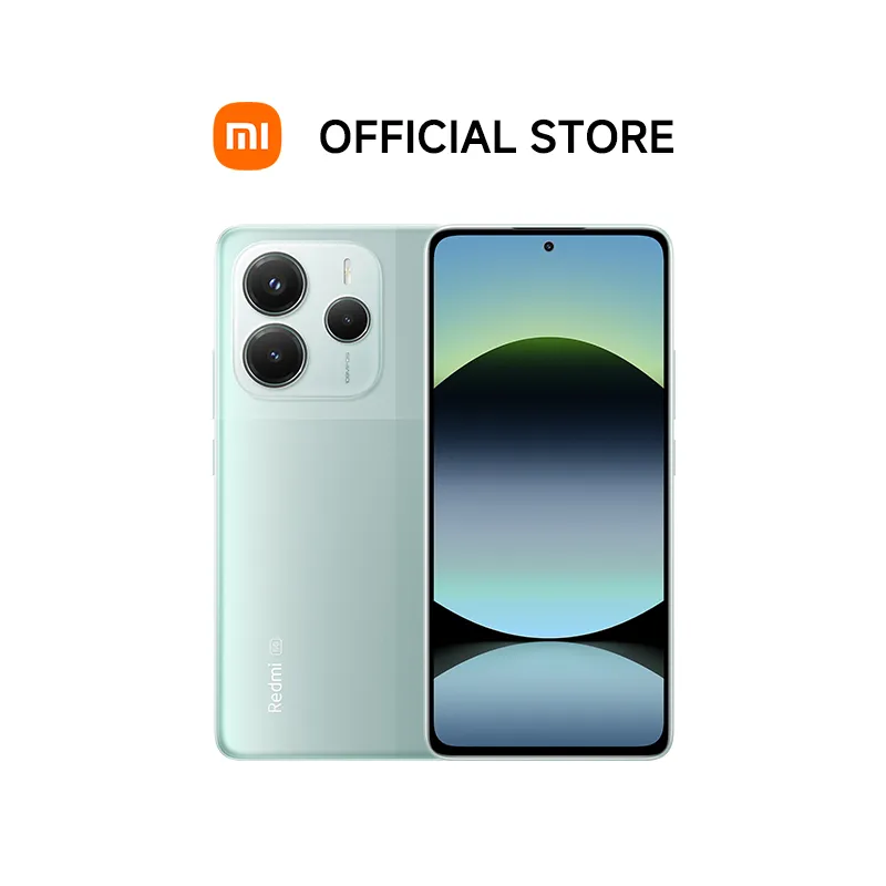 Xiaomi Redmi Note 14 5G 12GB 512GB สีเขียว มุมมองด้านหน้าและด้านหลังจากร้านทางการ