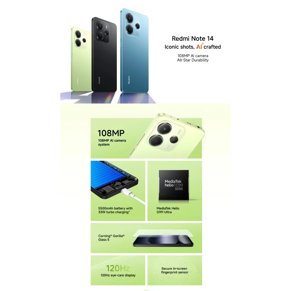 คุณสมบัติเด่นของสมาร์ทโฟน กล้อง 108MP ชิปเซ็ต Helio G99 Ultra แบตเตอรี่ 5500mAh ชาร์จไว จอ Gorilla Glass 5 และสแกนนิ้วในหน้าจอ