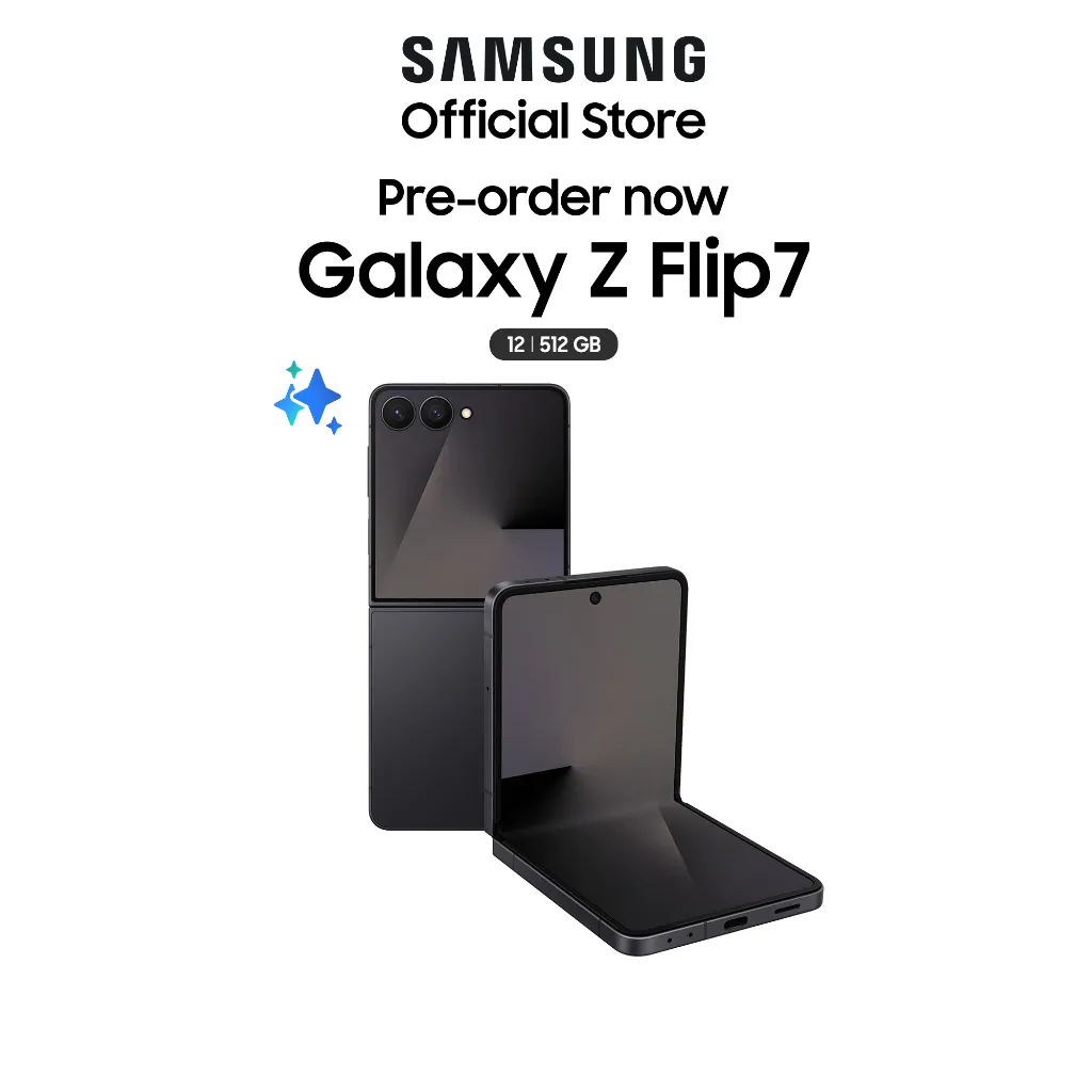 Samsung Galaxy Z Flip7 512GB สี Jetblack พับเครื่องพร้อมจอหลัก