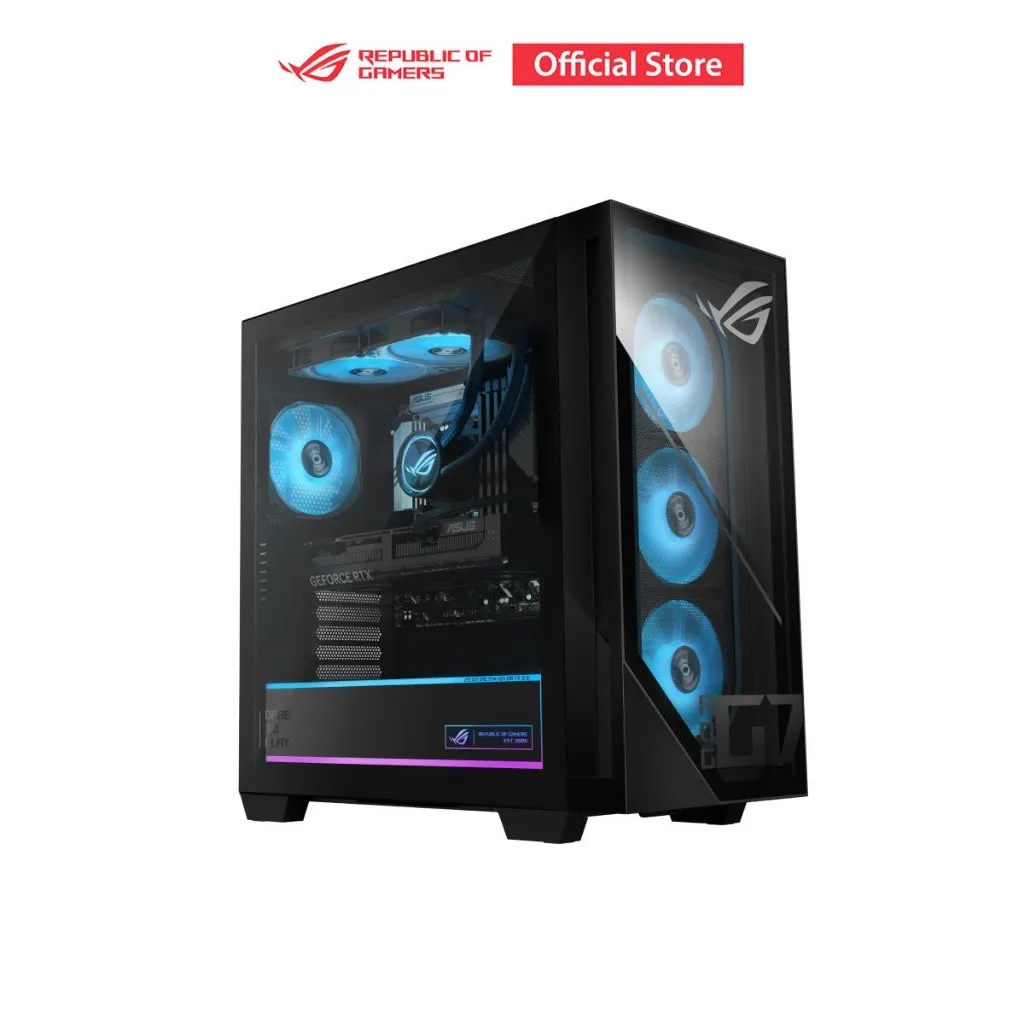 คอมพิวเตอร์เกมมิ่ง ASUS ROG G700 มองเห็นภายในผ่านฝาข้างใสพร้อมโลโก้ ROG ชัดเจน