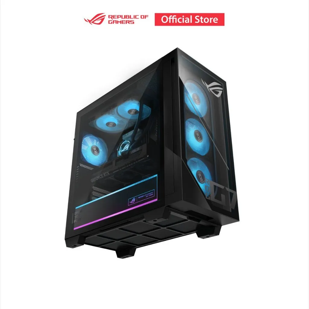 คอมพิวเตอร์เกมมิ่ง ASUS ROG G700 แสดงการออกแบบมุมล่างพร้อมแสงไฟ RGB