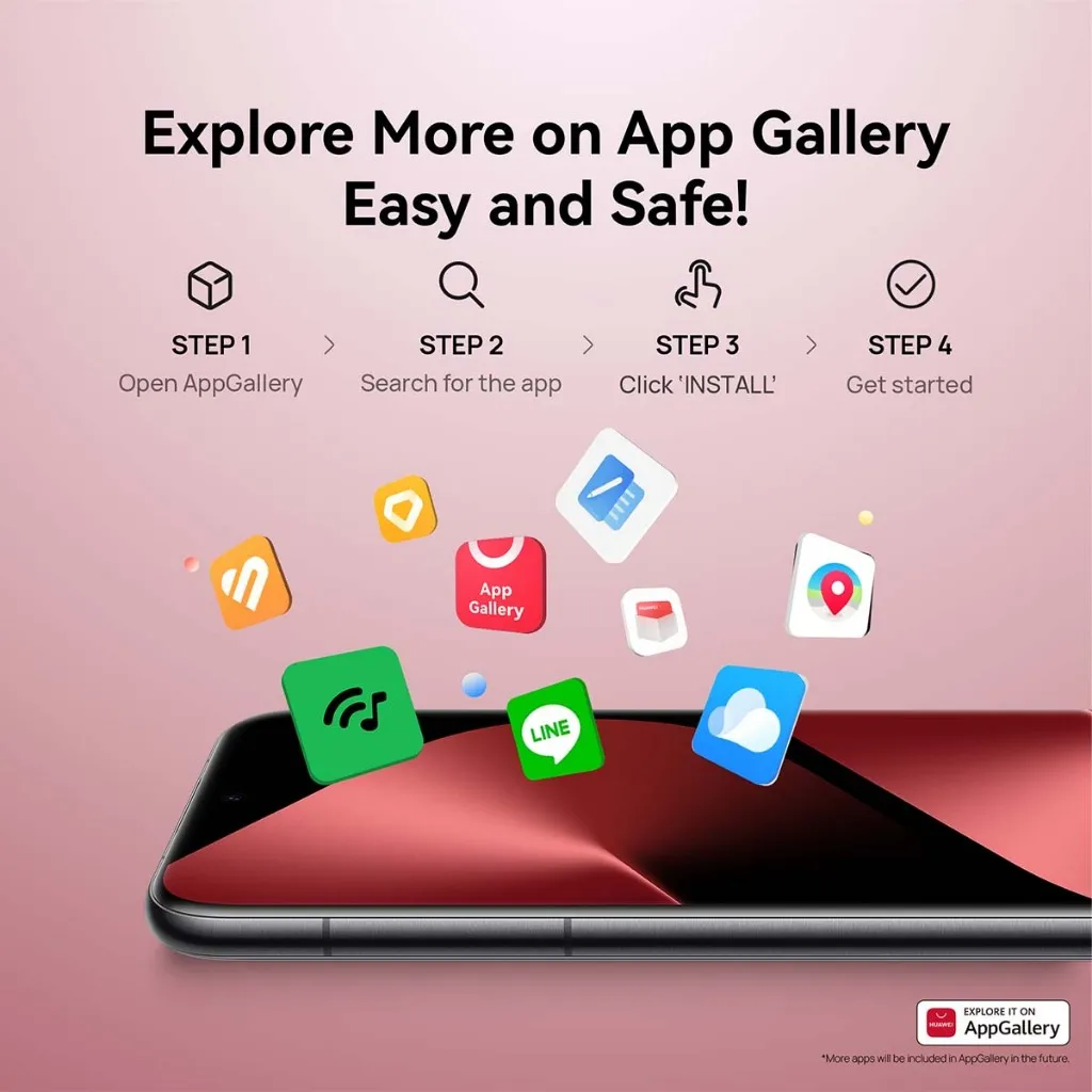 ขั้นตอนการติดตั้งแอปจาก AppGallery เริ่มจากค้นหา ติดตั้ง และใช้งานอย่างปลอดภัย