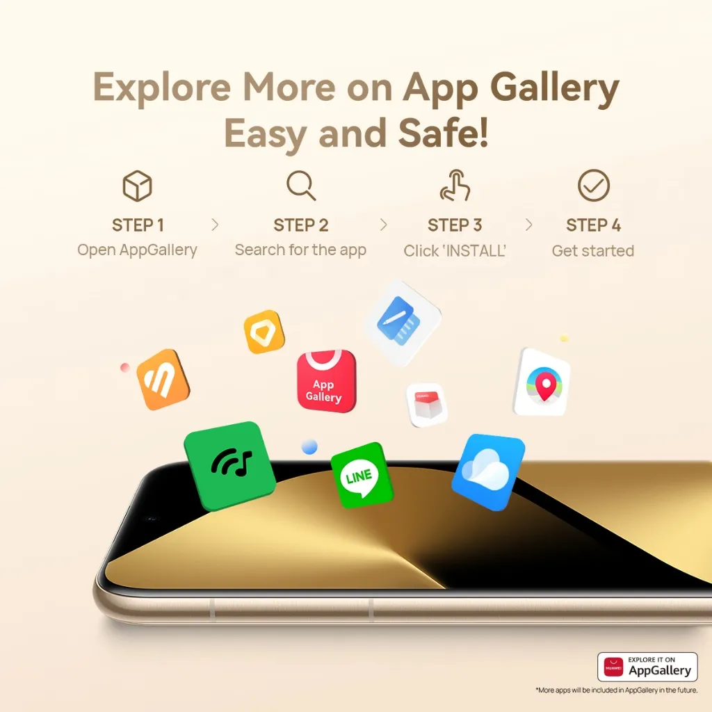 ขั้นตอนการติดตั้งแอปผ่าน AppGallery ตั้งแต่ค้นหาจนใช้งานได้