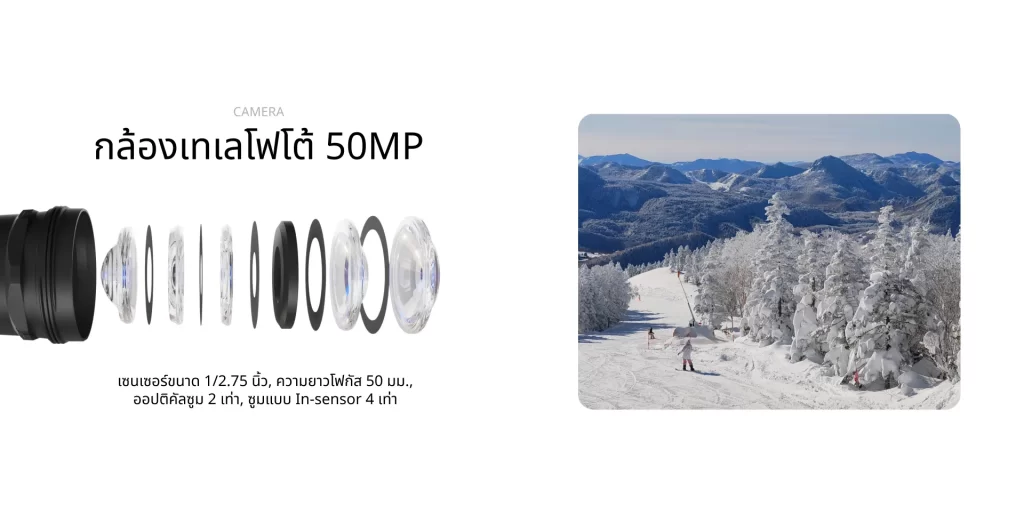 กล้องเทเลโฟโต้ 50MP ของ nothing phone 3a พร้อมภาพตัวอย่างภูเขาหิมะ