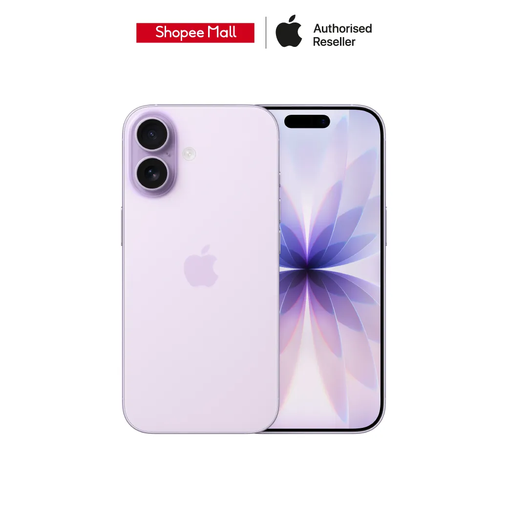 โชว์ด้านหน้าและด้านหลังของ iPhone 17 สีม่วง จากร้านตัวแทนจำหน่าย