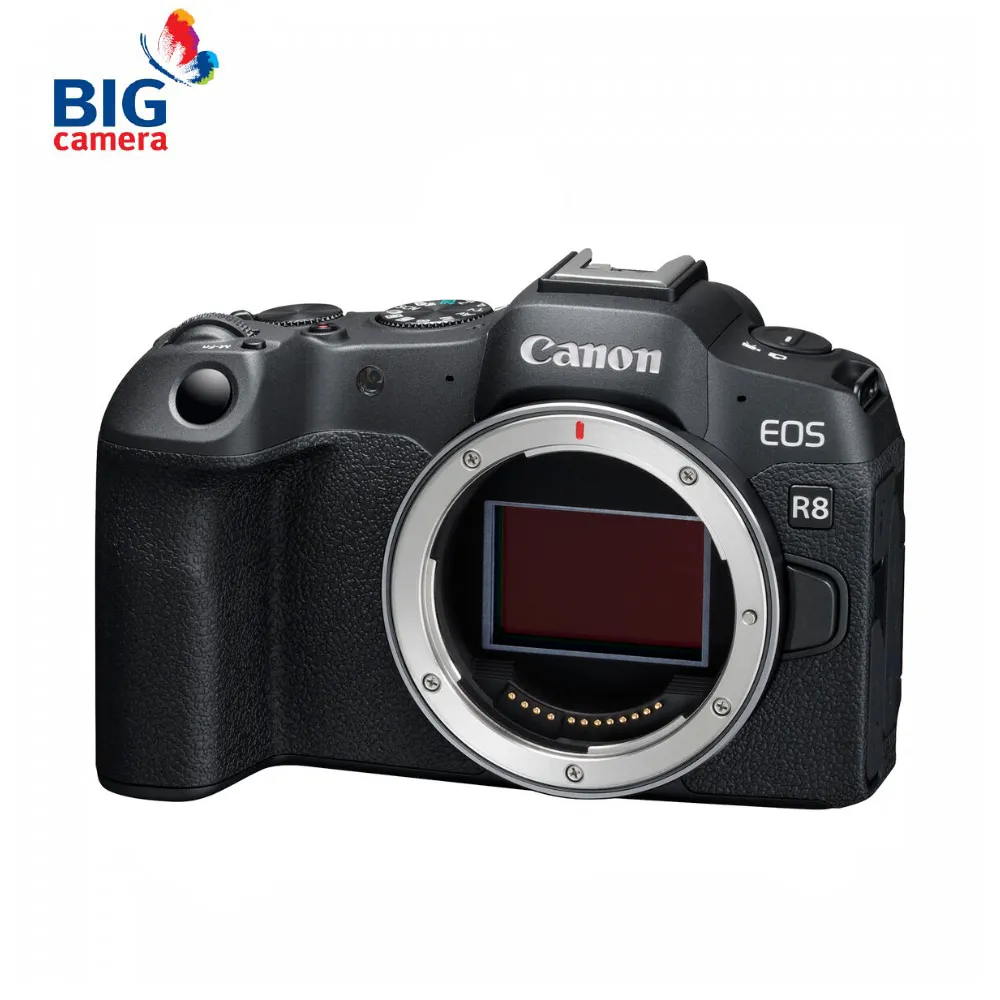 กล้อง Canon EOS R8 ตัวเครื่องเปล่า เห็นเซนเซอร์ฟูลเฟรมและเมาท์เลนส์ด้านหน้า