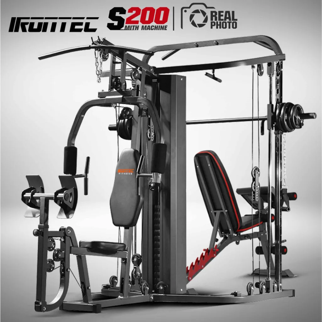 ชุดยิมบ้าน สมิธแมชชีน IRONTEC S200 พร้อมม้านั่งและรอกสาย มุมมองด้านหน้า