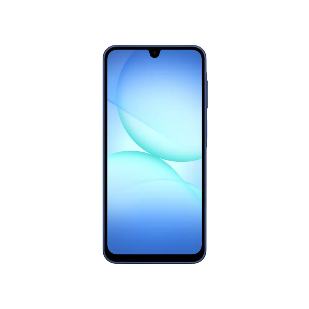 ด้านหน้า Samsung Galaxy A17 5G หน้าจอ 6.7 นิ้ว ขอบบาง รอยบากทรงหยดน้ำ
