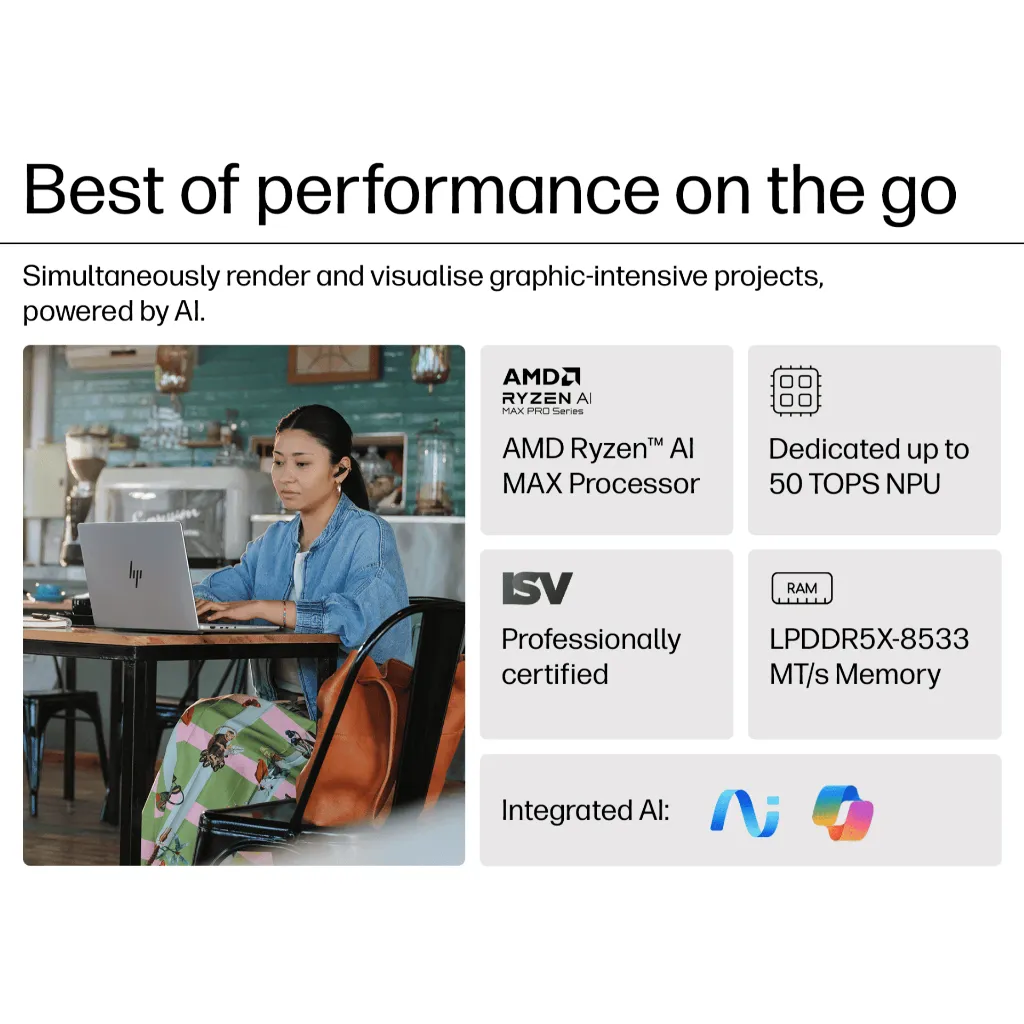 สรุปจุดเด่นด้านสมรรถนะ พร้อมชิป AI NPU สูงสุด 50 TOPS หน่วยความจำ LPDDR5X และการรับรอง ISV เหมาะกับงานหนัก