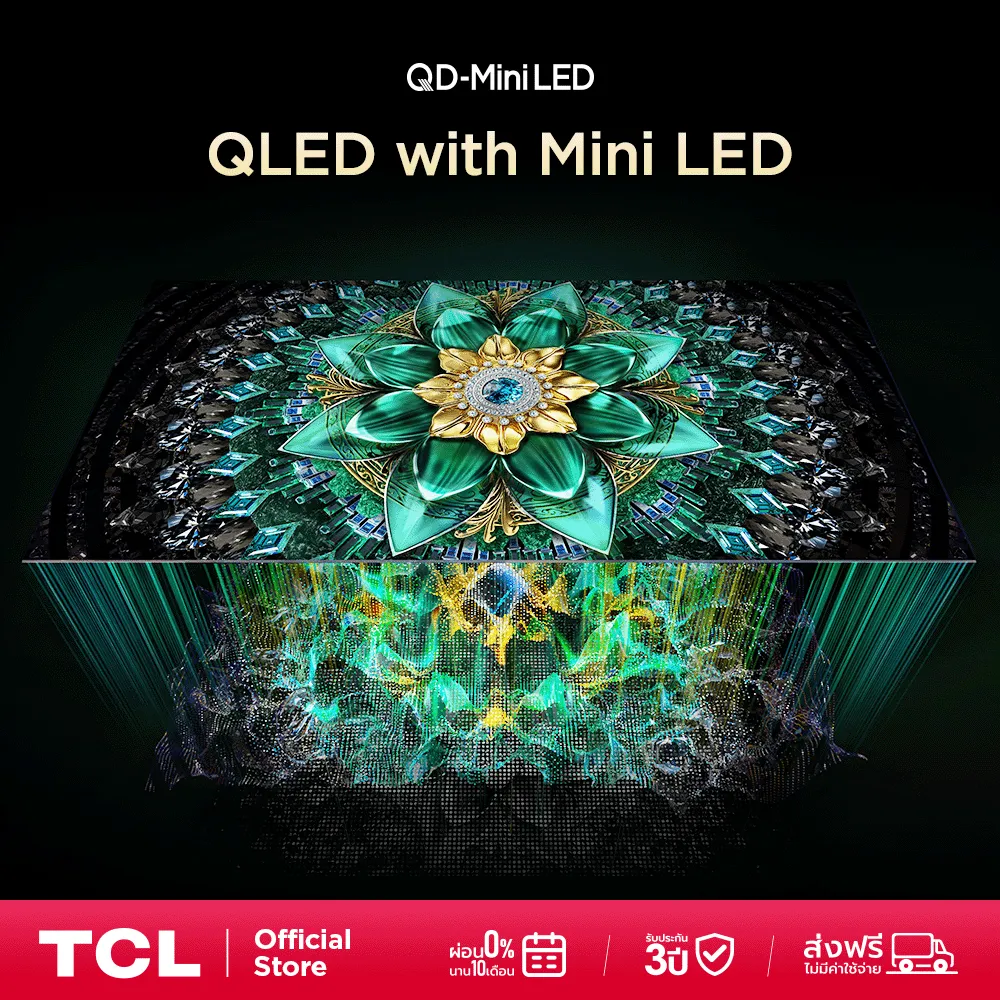โครงสร้าง QLED ผสาน Mini LED ของ TCL 85Q6C Mini LED TV ให้สีสดและความคมชัดสูง