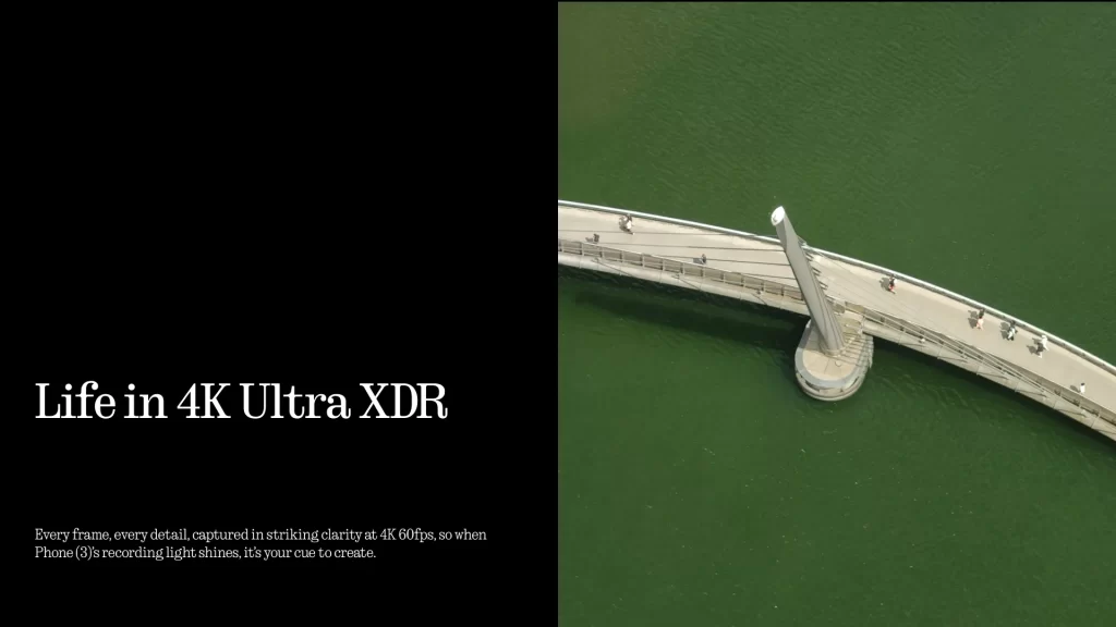 สาธิตวิดีโอ 4K Ultra XDR 60fps ด้วยภาพมุมสูงของสะพานโค้งเหนือผิวน้ำสีเขียว