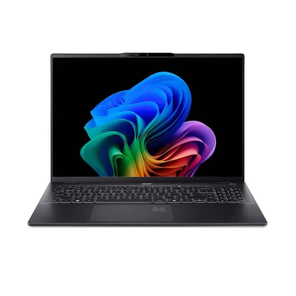 มุมตรงของ โน๊ตบุ๊ค Acer Swift 16 AI แป้นพิมพ์ไฟขาว จอสีสด ขอบจอบาง