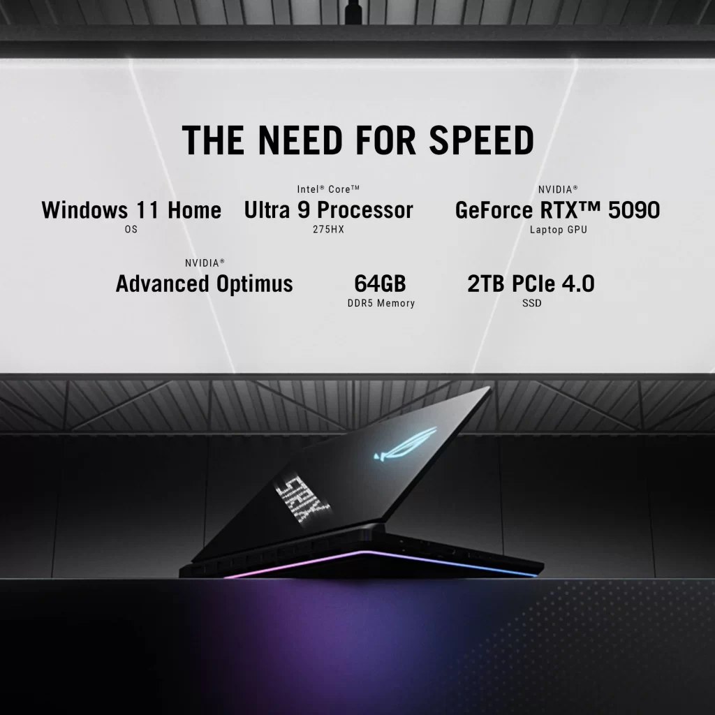 สเปก ASUS ROG Strix Scar 18 G835LX: Intel Ultra 9, GeForce RTX 5090, RAM 64GB, SSD 2TB PCIe 4.0