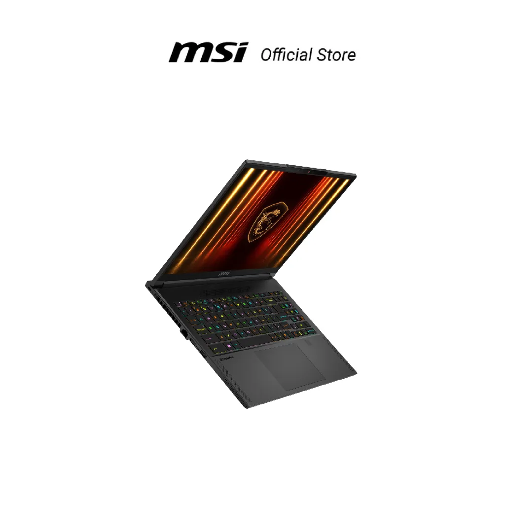 กางฝาประมาณ 120 องศา คีย์บอร์ดไฟ RGB แทรคแพดใหญ่ ตัวเครื่องสีดำ