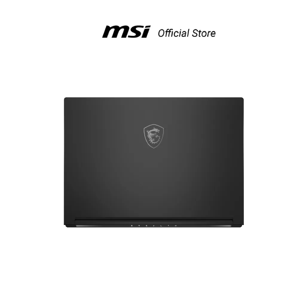 ฝาปิด MSI Stealth A16 RTX 5070 Ti สีดำเรียบ โลโก้มังกรกึ่งกลางฝา