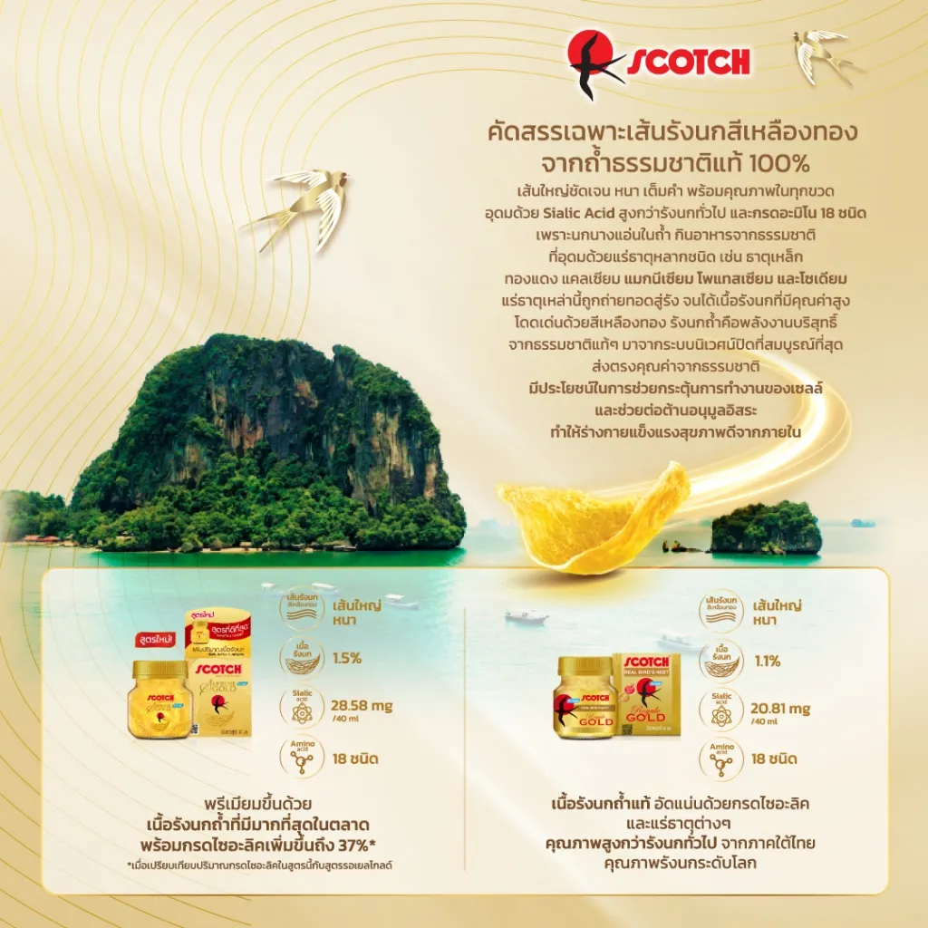 อินโฟกราฟิกคุณภาพวัตถุดิบจากถ้ำธรรมชาติ พร้อมค่า sialic acid และกรดอะมิโน