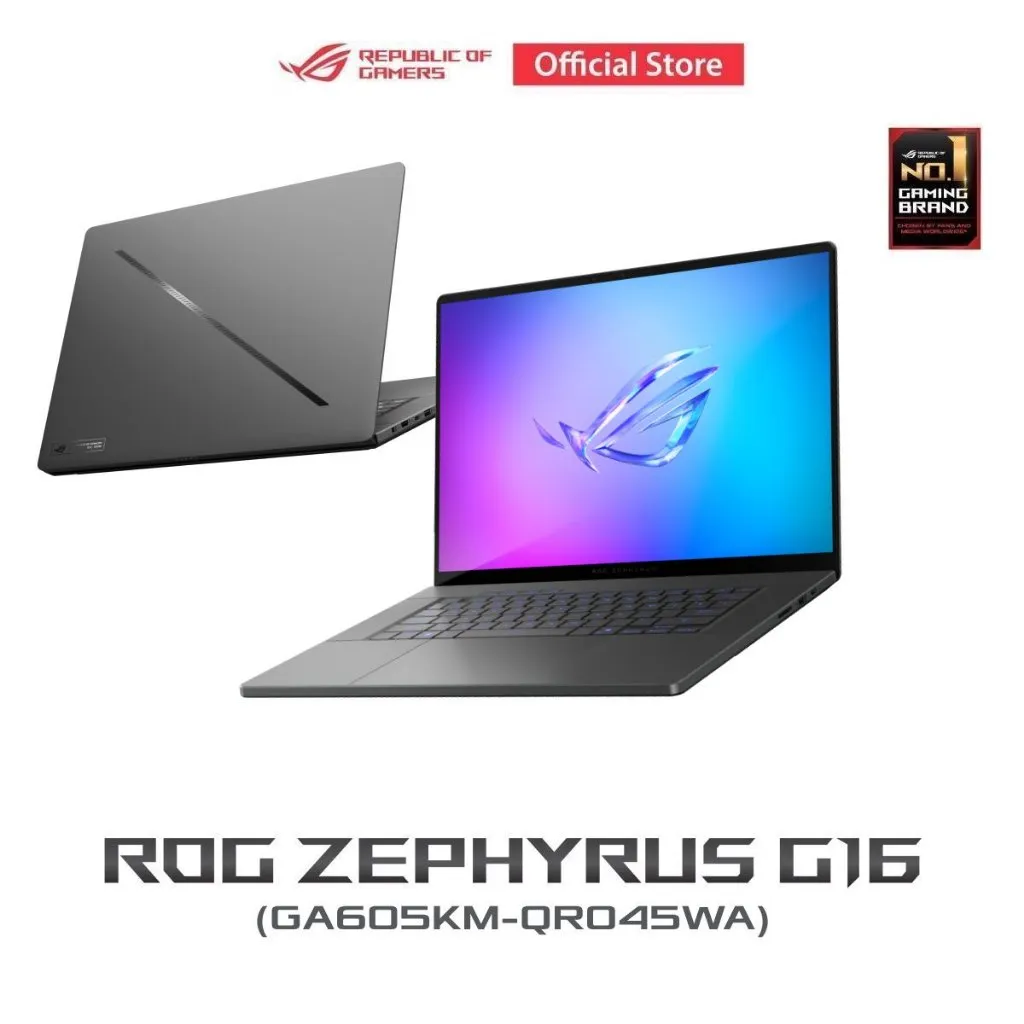 โน๊ตบุ๊คเกมมิ่ง ASUS ROG Zephyrus G16 GA605KM มุมมองด้านหน้าและด้านหลังจากร้าน Official Store