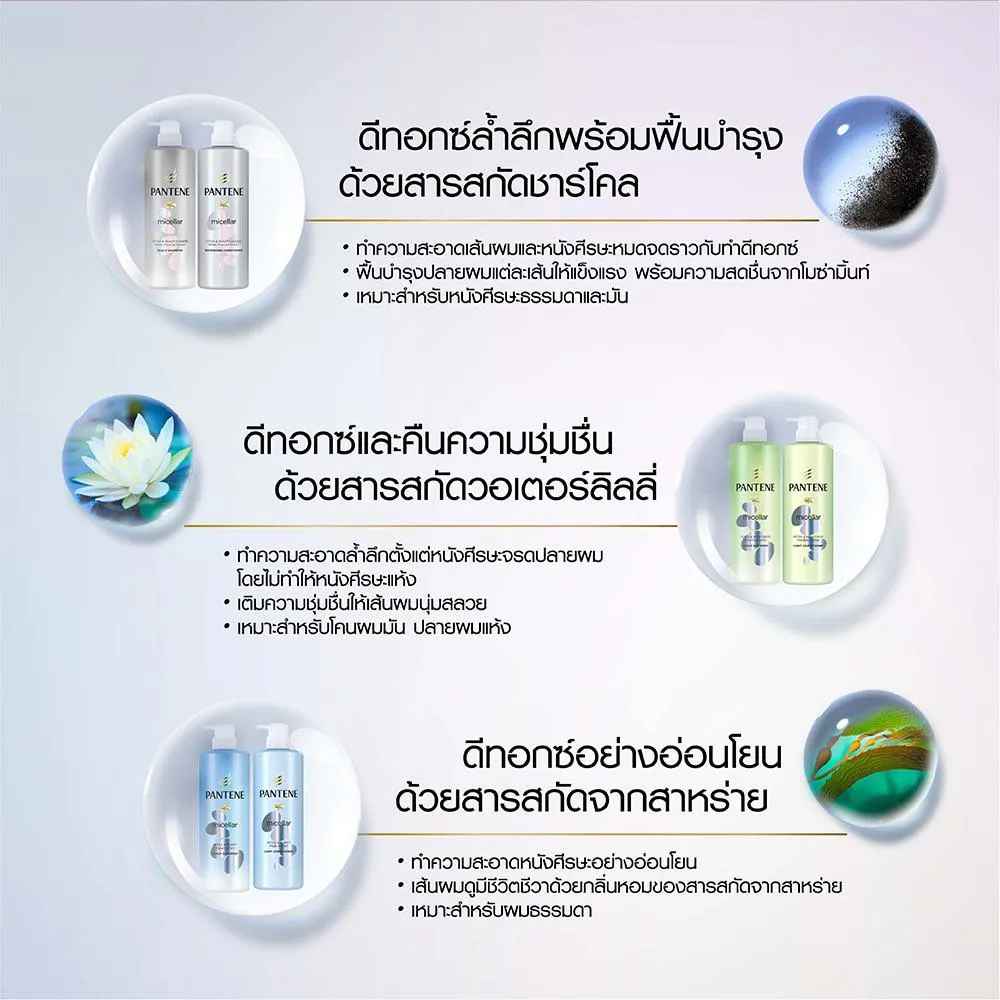 อินโฟกราฟิกสรุปจุดเด่น 3 สูตร พร้อมไอคอนสารสกัดและข้อความอธิบายบนพื้นหลังโทนอ่อน