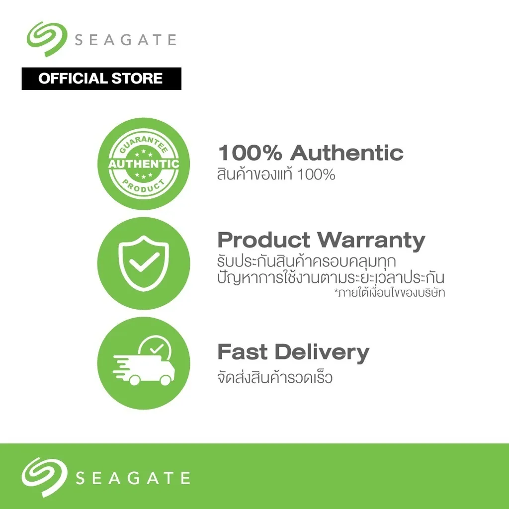 อินโฟกราฟิกยืนยัน ฮาร์ดดิสก์ภายนอก Seagate Expansion 24TB ของแท้ 100% พร้อมประกันสินค้าและจัดส่งรวดเร็ว