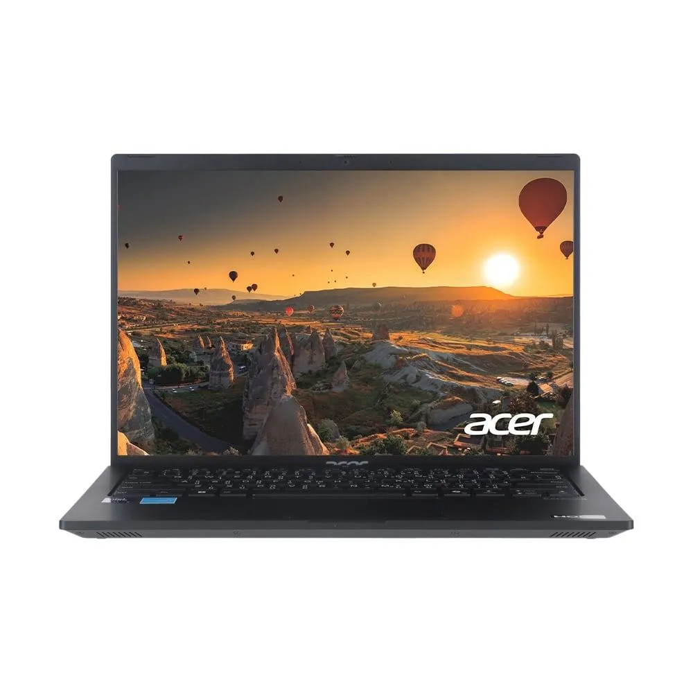 Acer Extensa 14 EXO14 71 เปิดหน้าจอแสดงวิวบอลลูน มุมตรงด้านหน้า บนพื้นหลังสีเทาอ่อน