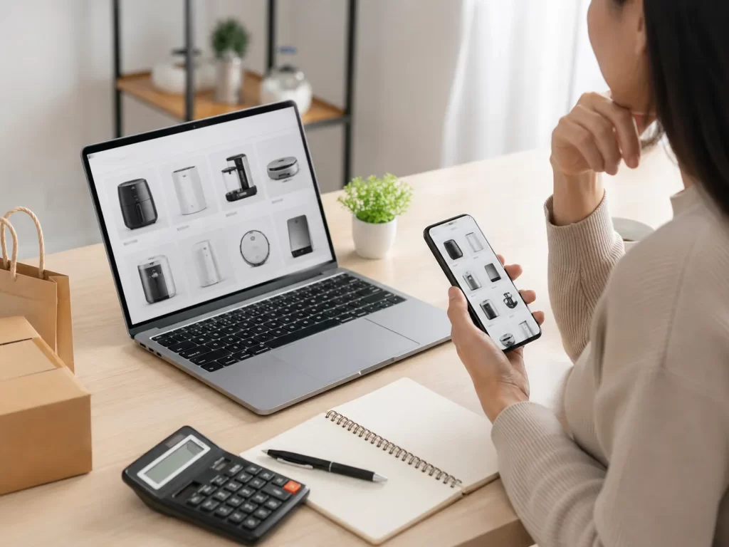 ซื้อของใน Shopee หรือ Lazada โดยเปรียบเทียบราคาสินค้าบนโน้ตบุ๊กและสมาร์ทโฟน