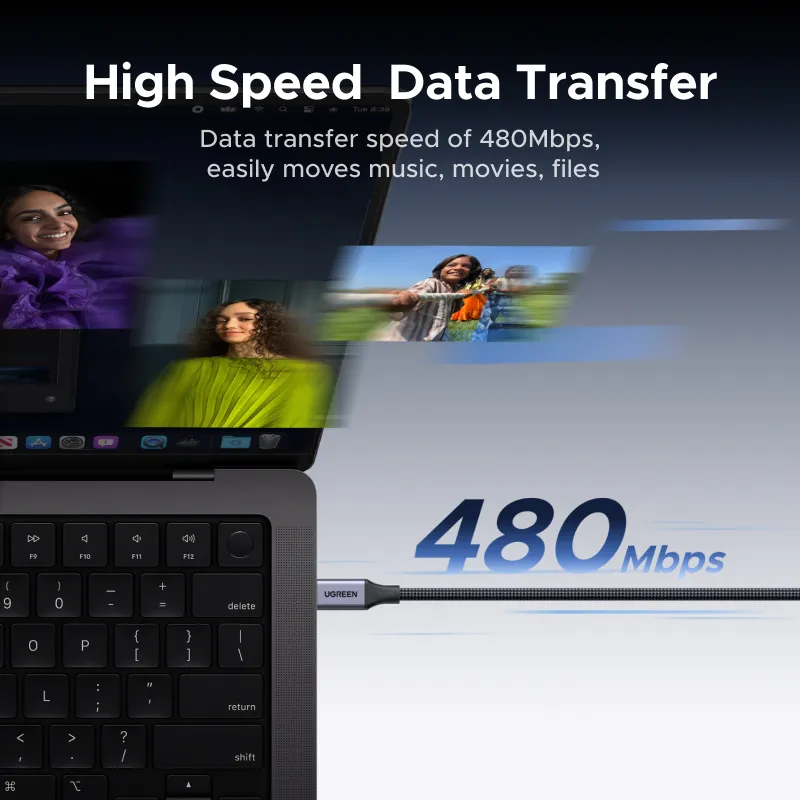 การโอนข้อมูล 480Mbps ระหว่างคอมพิวเตอร์กับอุปกรณ์พกพา เหมาะกับงานทั่วไป