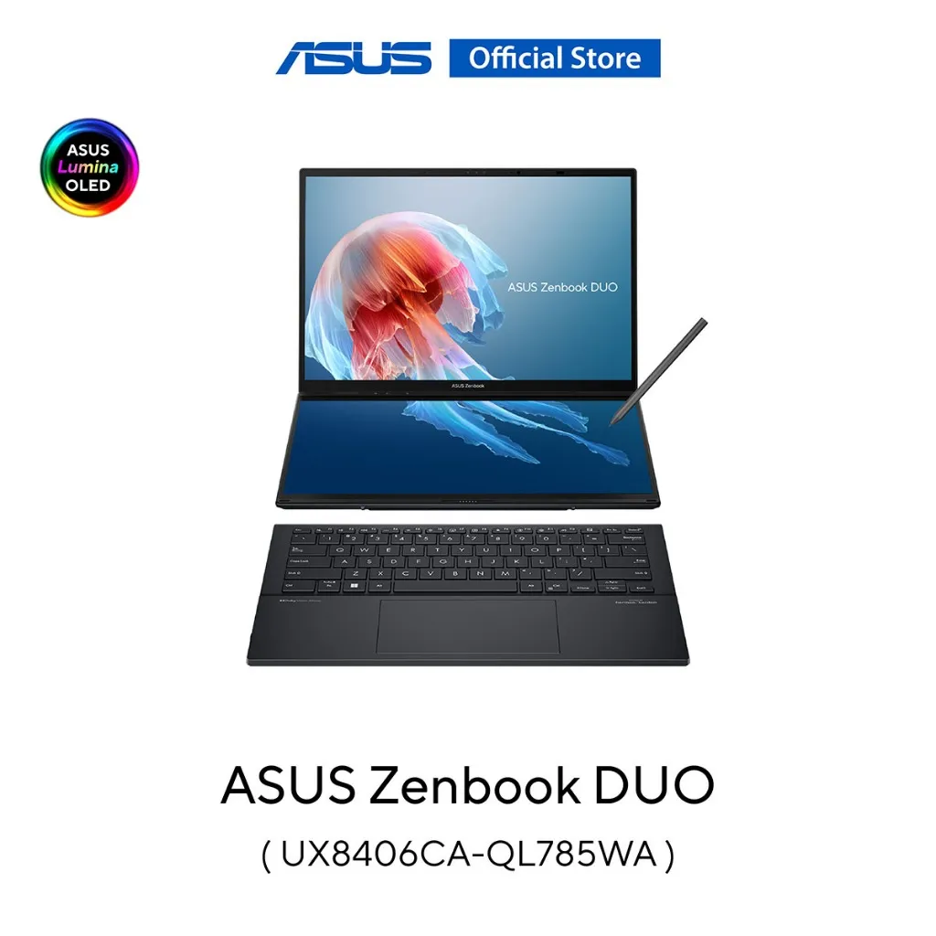 ASUS Zenbook DUO UX8406CA โน้ตบุ๊กสองจอ OLED พร้อมคีย์บอร์ดและปากกา