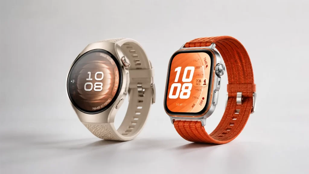 HUAWEI WATCH Fit 5 vs WATCH Fit 5 Pro วางคู่กันบนพื้นหลังสว่างสำหรับบทความเปรียบเทียบ