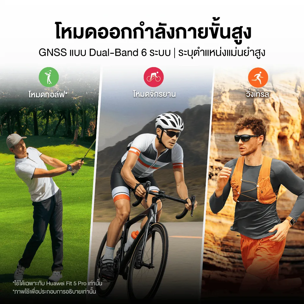 โหมดกีฬากลางแจ้งสำหรับกอล์ฟ จักรยาน และวิ่งเทรล พร้อมระบบตำแหน่งแม่นยำ